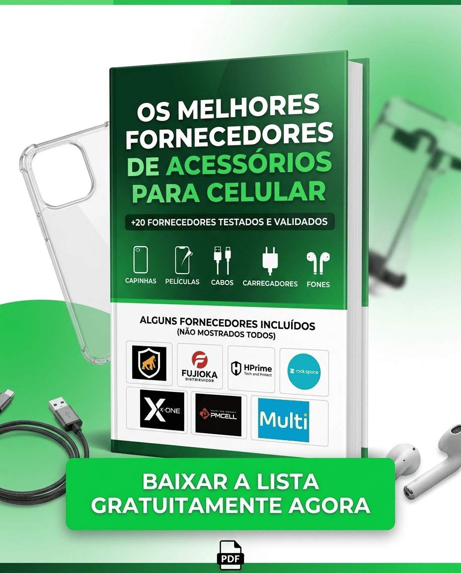 Capa do PDF: Lista — Os Melhores Fornecedores de Acessórios para Celular